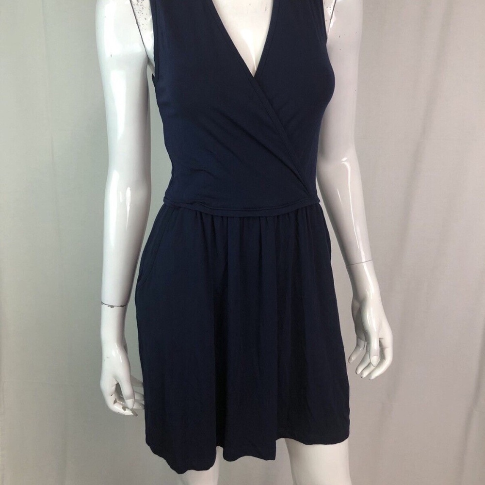 TART Anthropologie Racerback Mini Stretchy Faux-Wrap Flare Dress Small